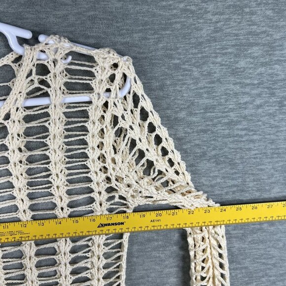 Superdown Med Miranda Crochet Mini Dress Open-Knit Bell Sleeves Beachy Vacation - Picture 11 of 16